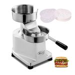 Zica 5 inches / 130mm Commercial Burger Press Heavy Duty Hamburger Press Meat Patty Maker Hamburger Forming Processor, Stainless Steel Bowl, Includes 500 Pcs Patty Papers