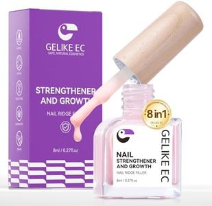 Gelike EC Nail Hardener & Strengthener: Milky Pink Ridge Filler, Nail Repair for Damaged Nails, Growth Treatment for Thin Nails, Extra Strong Polish - Natural, Vegan, Cruelty Free for Daily Home Salon