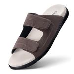 Frido Comfort Dual Strap Sandals for Men with Bounce Back Cushioned Footbed, Zero Drop Sole for Arch Support Pain Relief, Lightweight Anti-Skid, Adjustable Velcro Casual Sandals, Warm Brown (6 UK)