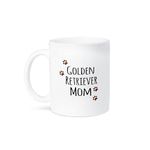 3dRose Golden Retriever Dog Mom - Doggie by Breed - Brown paw Prints - Doggy Lover - Proud pet Owner Love - Ceramic Mug, 15oz (Mug_154126_2)