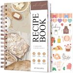 PLANBERRY Recipe Book – Blank Hardcover Cookbook to Write In Your Own Recipes – Empty Cook Book Journal to Fill In – Blank Family Recipe Notebook – 60 Recipes, 6.3”x8.4” (Golden Crust)