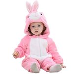 FancyDressWale Baby Animal Costume Autumn Winter Flannel Hooded Romper Cosplay Jumpsuit 0-24 Months