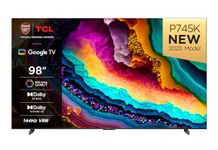 TCL 98P745K 98-inch 4K Television, WCG, UHD, HDR PRO, 144Hz, Motion Clarity PRO, Dolby Vision IQ, Dolby Atmos, AIPQ, Game master Pro 2.0, Smart TV Powered by Google TV, works with Alexa