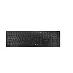 CHERRY KW 9100 SLIM, Wireless Design Keyboard, UK Layout (QWERTY), Choice of Bluetooth or 2.4 GHz RF, Flat Keys, Rechargeable, Grey/Black