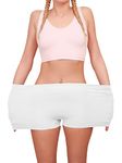 Love My Fashions® Womens Underwear Plain High Waist Ladies Seamless Stretch Boxer Shorts S M L XL XXL Plus Size (XL-XXL, High Waist - White)