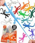 UpBrands 72 Super Stretchy Lizards Toys 3 Inches Bulk Set, 12 Colors, Kit for Birthday Party Favors for Kids, Goodie Bags, Easter Egg Basket Stuffers, Pinata Filler, Small Students Rewards