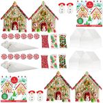 Gingerbread House Kit Duo 2-Pack Snowman Peppermint Palace Bundle by Bakery Bling | Pre-Baked Gingerbread House Kits with Icing, Candy, Glittery Sugar | Nut-Free, Dairy-Free, OU Kosher