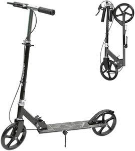 Joywoof Foldable Scooter for Kids Ages 8+ Height Adjustable with 8" Big Wheels, Portable Scooters for Adult Teenagers Kids Riders up to 250 lbs Black