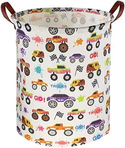 FXOCSHE Large Storage Baskets,Nursery Laundry Basket for Storage Bin Toy Bins Gift,Collapsible Baby Clothes Laundry Hamper,Toy Organizer,Home Decor(Racing cars)