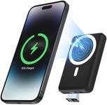 Podoru for Magsafe Power Bank, 10000mAh Wireless Power Bank, Magnetic Portable Charger with 22.5W PD Fast Charging LED Display Mag-Safe Powerbank Battery Pack for iPhone 16/15/14/13/12/Pro/Max-Black