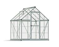 Palram Canopia Harmony 6x6 Silver Greenhouse - Clear Polycarbonate, Aluminum Frame, Base Included