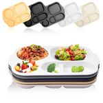 DLF. DONGLINFENG Adult Compartmentalized Dinner Plate 11 Inch Portion Control Wheat Plastic Dinner Plate (Portion Plate/Camping Plate) 5 Colors…