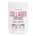 NaturesPlus Collagen Peptides Powder Berry Lemonade - Sustainable Hydrolysed Collagen Supplement, 6 Major Types of Collagen - Non-GMO, Gluten Free - 322 g (Berry Lemonade)