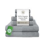 Delilah Home 100% Organic Bath Towels Set | Thick, Ultra-Soft, & Absorbent Turkish Cotton Towels | Uncompromising Quality/Durability | Eco-Friendly & Vegan (13x13, 16x30, 30x54) | Pack of 6, Green