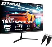 SANSUI Computer Monitors 27 inch 100Hz IPS FHD 1080P HDR10 Built-in Speakers HDMI VGA Ports Game RTS/FPS tilt Adjustable for Working and Gaming (HDMI Cable Included ES-27X3L)