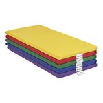 ECR4Kids 2" Thick Rainbow Rest Nap Mats with Name Tag Holder, Assorted (5-Pack)