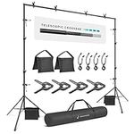 Julius Studio Photo Video Studio 10 ft. Wide Cross Bar 7.4 ft. Tall Background Stand Backdrop Support System Kit with Carry Bag, Photography Studio, JSAG283