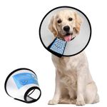 Supet Dog Cone Adjustable Pet Cone Recovery Collar Comfortable Pet Cone Collar Protective for After Surgery Anti-Bite Lick Wound Healing Safety Practical Plastic E-Collar for Dogs and Cats (XS)