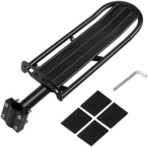 Autrido Bike Rear Rack, Bike Rack Rear, Aluminum Alloy Bicycle Rear Rack with a Capacity of 20lbs pounds, Universal Most Bicycles, Easy to Install Black, Rear Bike Rack