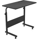 soges Adjustable Mobile Table with Tablet Slot 31.4inches Portable Laptop Computer Stand Desk Cart Tray, Black 05#3-80BK-CA