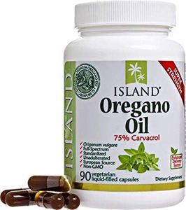 Island Nutrition, Oregano Oil Capsules, Organic Ingredients - Super-Strength, Grown in Spain, 90-ct Liquid-Filled - Organic Oil of Oregano Capsules with Enhanced Delivery