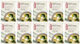 Yutaka - Instant Vegan Miso Soup with Toppings, 7.5g, Pack of 10 - with Spring Onion, Tofu & Wakame Seaweed - Gluten-Free, High in Protein - Vegan-Friendly, Quick & Easy to Prepare