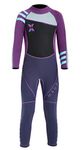 Kids Long Sleeve Swimsuit Neoprene Thermal Warm Full Suit UPF 50+ Wetsuit Diving Swmming Suit Swimwear Purple XL