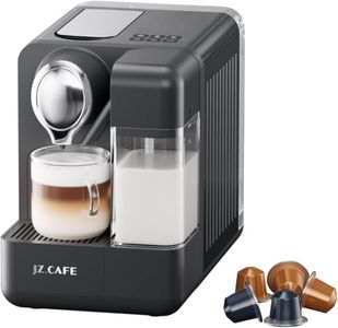 JZ.CAFE Espresso Machine with Integrated Automatic Milk Frother - Single-Serve Coffee Maker Capsule Compatible, One Touch Latte & Cappuccino, Single or Double Shot Espresso Maker