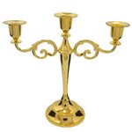 3-Candle Metal Candelabra ,Gold