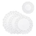 Peslogy 90pcs Round Paper Doilies White Lace Paper Doilies Typical Paper Doily for Buffet Cake Baked Goods Food Birthday Party Wedding Tableware Decoration (3 Sizes)