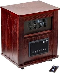 Comfort Zone Wood Cabinet Space Heater with Remote, 16 inch, Adjustable Thermostat, Digital Display, Overheat Protection, Electric, Infrared Quartz, Ideal for Home, Bedroom, & Office, 1,500W, CZ2032C