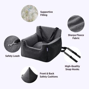 Lesure Small Dog Car Seat – Black, Travel Booster for Pets