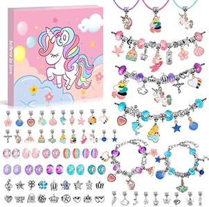 WEVOL Cadeau Fille 5-13 Ans Enfant Jouet Bijoux DIY Charms Bracelet Kit Fabrication Idée Cadeau 5 6 7 8 9 10 11 12 13 Ans Cadeau de Noël et Anniversaire