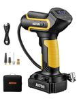 AstroAI Tire Inflator Air Compressor Cordless Car Tire Pump with 20V Rechargeable Li-ion Battery 150 PSI Portable Handheld Air Pump for Cars Motorcycles LS40791（C1） Yellow