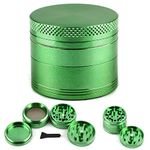 CellDeal Herb Grinder Mill Metal Aluminium Teeth Compact 40mm 4 Part Green