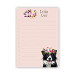 Border Collie A6 to Do Notepad – 50 Tear Off Pages - Sheepdog Lover Gift – to Do List – Notes – Organiser – Dog Lover Memo Desk Pad