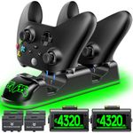 OIVO XSX Controller Charger Station with 2 Packs Rechargeable Battery Packs for Xbox Series X/S/One/Elite/Core Controller, Xbox Charging Dock, Charge Kit, Charger Station for Xbox Controller