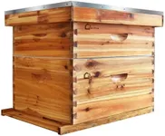 10-Frame Bee Hive Starter Kit for Beekeepers Dipped in 100% Beeswax Includes 1 Deep Box and 1 Medium Bee Box with Beehives Frames and Wax Foundations for Beginner Beekeepers