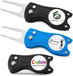 CDBUY Custom Golf Divot Tool with Ball Marker, Foldable Repair Tool