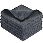 KinHwa Dish Cloths Ultra Absorbent Microfiber Cleaning Cloths Odor Free Waffle Weave Kitchen Dishcloths Rags 12inch x 12inch Gray 6 Pack