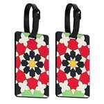 ZOUIQSS Luggage Tags Pack of Two,Baggage Tags Suitcase ID Labels Business Card Holder/Travel ID Bag Tag(Big Flower)