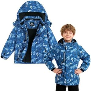 Simplee kids Boys Winter Coat, Waterproof Ski Jacket, Blue, 4-5T | Hooded, Soft Warm Fleece, Winter Skiing Snowboarding and Daily Wear, for Little Kids and Big Boys