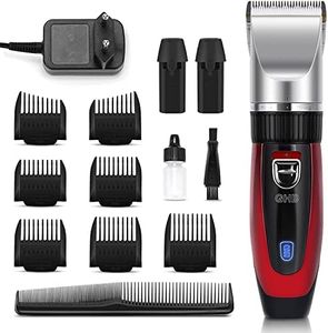 GHB Tondeuse Cheveux Hommes Tondeuses à Cheveux Professionnel Sans Fil Rechargeable avec 7 Peignes et 2 Batteries au Lithium pour Enfants Adultes Personnes Agées Salon
