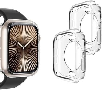 U191U 2 Pack Bumper Case for Apple Watch Series 10 42mm, Ultra Thin Soft TPU Shockproof Case Cover Bumper Protector for iWatch Accessories (No Screen Protector) (Clear+Clear, 42mm Series 10(2024))