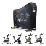 Exercise Bike Cover，Heavy Duty 420D Spinning Bike Dust Cover,Indoor Cycling Protective Cover with Air Vent,Waterproof Strip,4 Windproof Buckles,Outdoor Gym Equipment Cover for Peloton Bike，Nordictrack