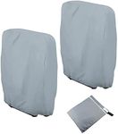 Garden Folding Reclining Chair Cover, 2Pcs Garden Chair Covers Cover Windproof, Anti-UV, Hydrophobic Oxford Fabric Outdoor Patio Sunbed Cover Sun Lounger Covers with Storage Bag, Grey