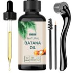 NNBHH Batana Oil for Hair Growth Kit, 100% Pure Raw Batana Hair Oil +Derma roller 0.5mm For Thicker & Stronger Hair - Promotes Thicker Hair Growth and Restoration - 50ml (Set 1)