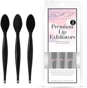 Seraphic Skincare Lip Exfoliator - Dual Sided BPA-Free Silicone Lip Scrubber with Wheat Straw Handles - For Soft Lips, Dead Skin Removal & Lip Mask Application - Pore Cleaning Brush For Lips (3 Pack)