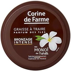 Corine de Farme - Graisse à Traire Bronzage Intense - Huile Bronzante - Bronzage Intensifié Sans Autobronzant - Monoï de Tahiti, Parfum des Îles - Pot 150 ml