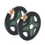 RUBX Metal Rubber Coated Black 50 mm Solid Weight Plate in Pair (10 Kg x 2pc )